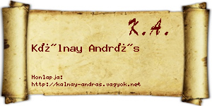 Kálnay András névjegykártya
